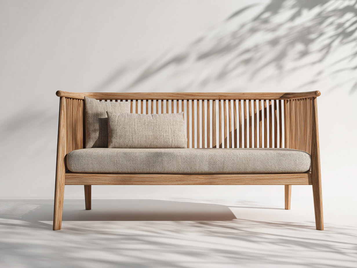 Banc de jardin-bois-185x78x82 cm-naturel-beige-style contemporain
