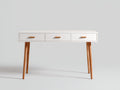 Bureau - Bois - 115x42x76 cm - Blanc-Bois naturel - Scandinave