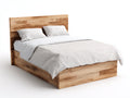 Lit double - Bois - 207x187x110 cm - Chêne naturel - Moderne