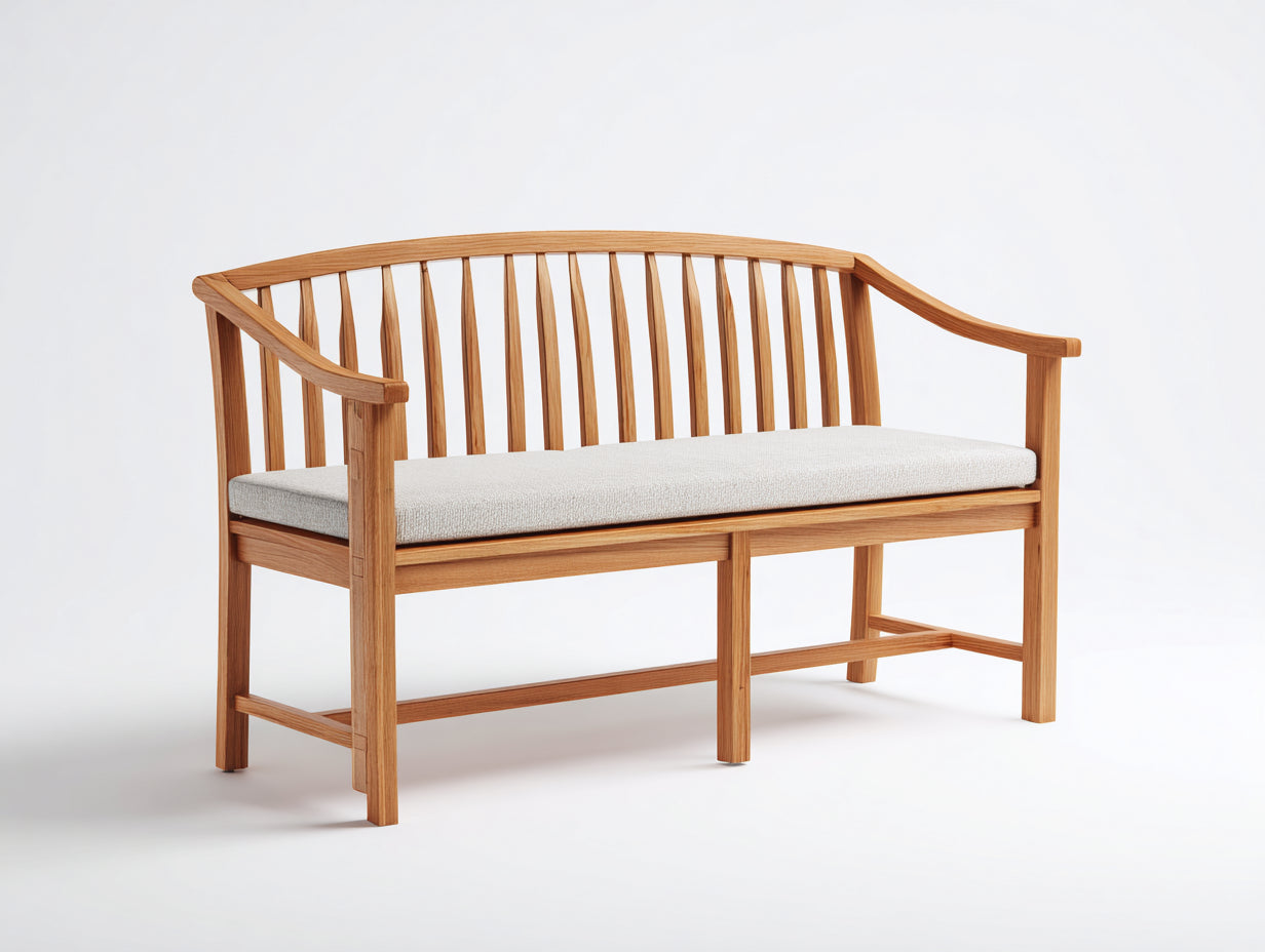 Banc de jardin-bois-155x60x86 cm-naturel-beige-style scandinave