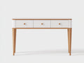 Bureau - Bois - 122x46x79 cm - Blanc-Bois naturel - Scandinave