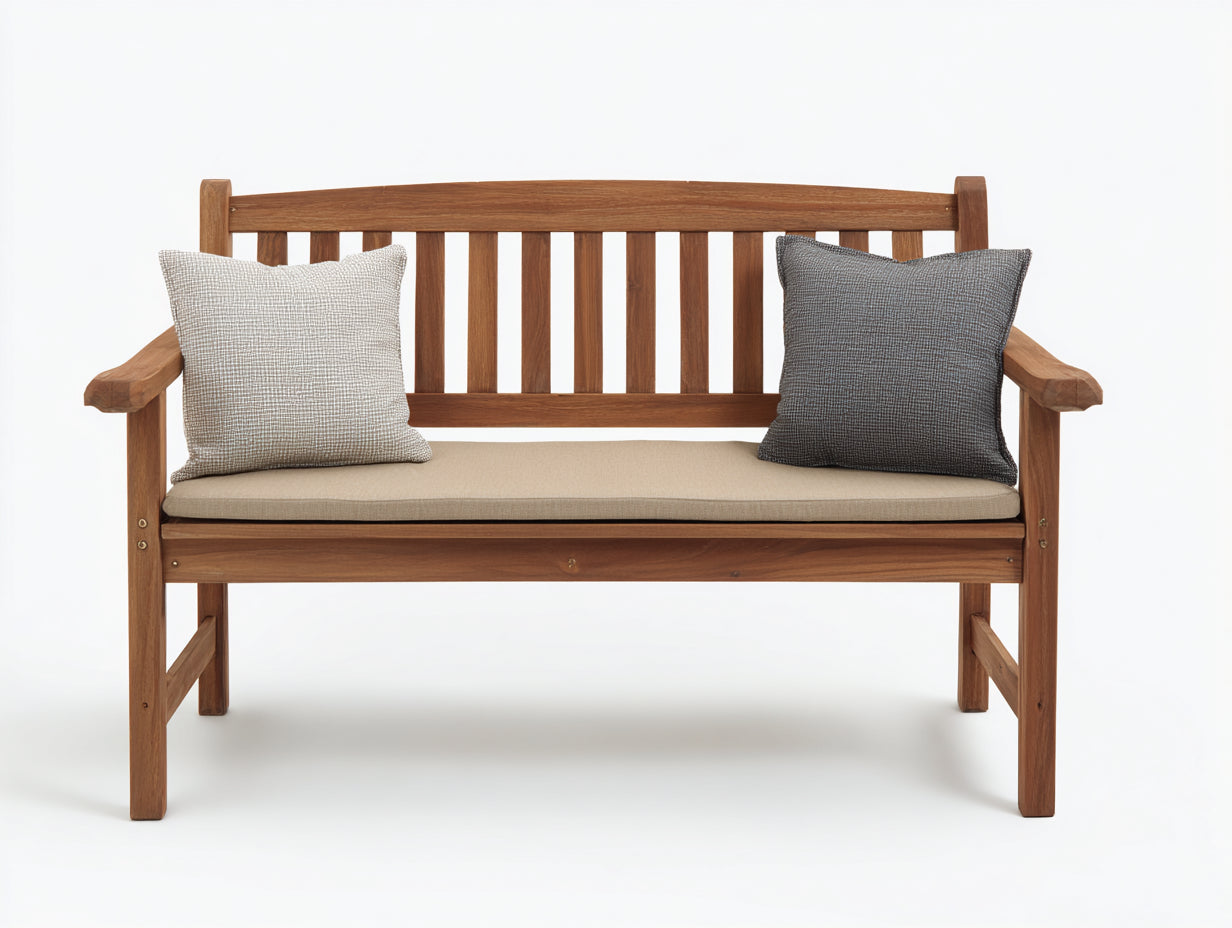 Banc de jardin-bois-128x60x90 cm-brun naturel-beige-style traditionnel