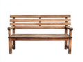 Banc de jardin-bois-155x62x85 cm-brun vieilli-style vintage rustique