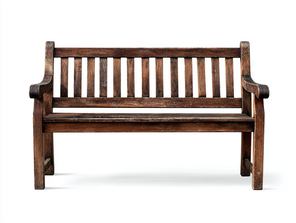 Banc de jardin-bois-150x65x90 cm-brun vieilli-style rustique classique