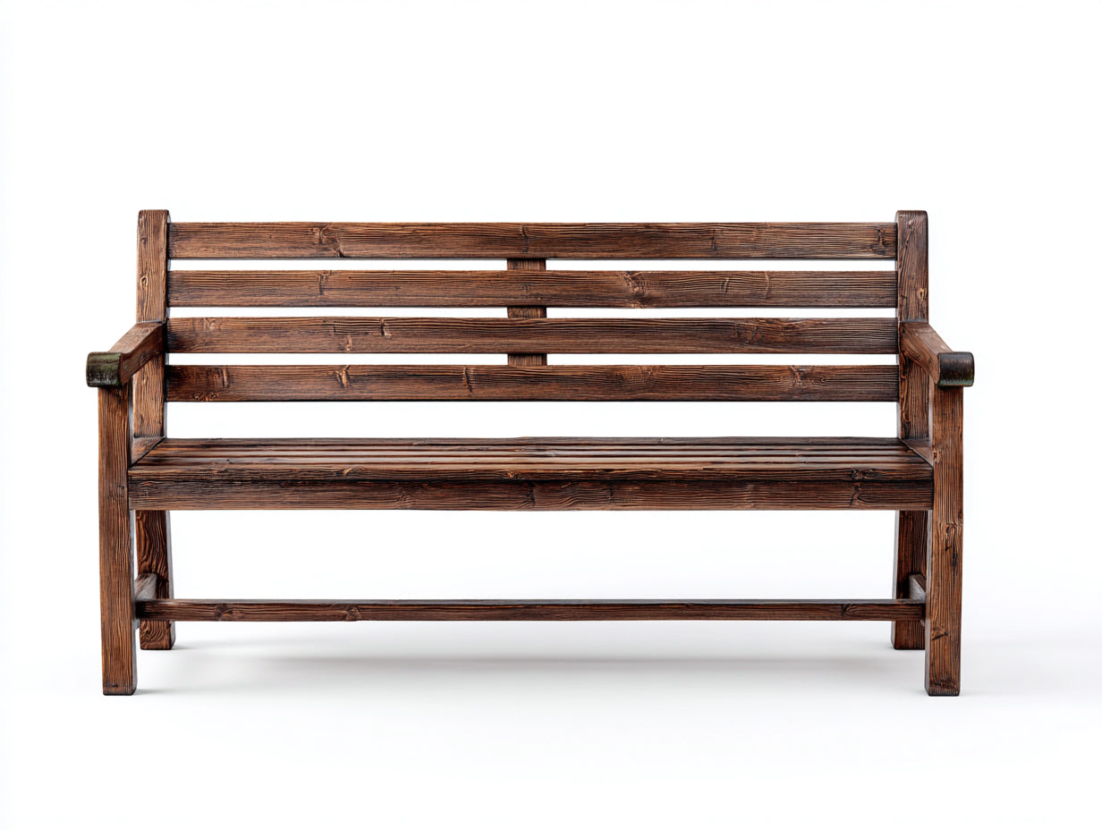 Banc de jardin-bois-150x60x88 cm-brun foncé-style traditionnel