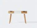 Bureau - Bois - 110x42x74 cm - Blanc-Bois naturel - Scandinave