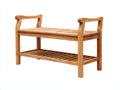 Banc de jardin-bois-100x35x60 cm-naturel-style rustique