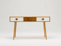Bureau - Bois - 120x43x76 cm - Blanc-Bois naturel - Rétro