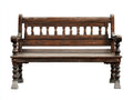 Banc de jardin-bois-150x65x92 cm-brun vieilli-style classique rustique