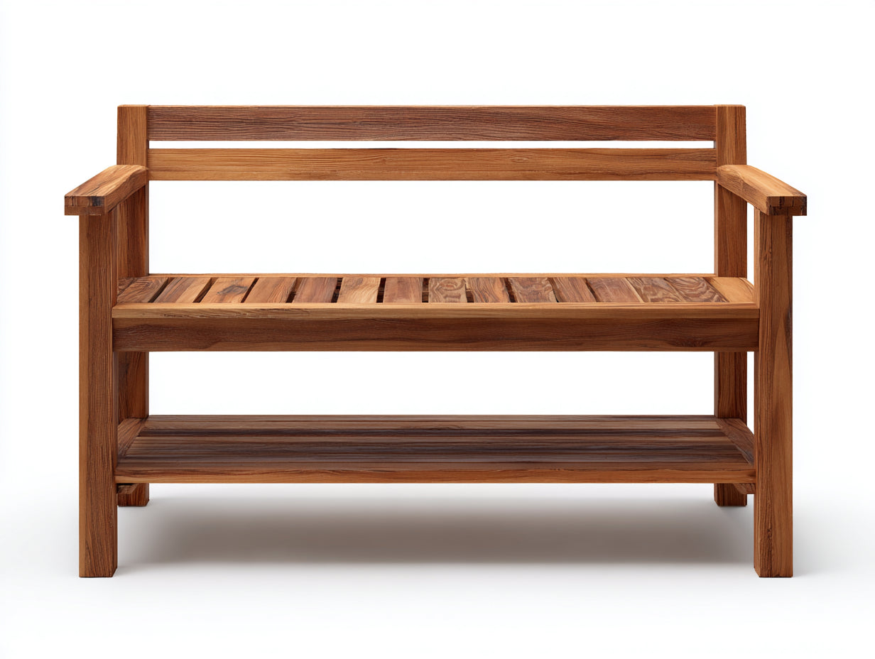 Banc de jardin-bois-125x55x85 cm-brun-style fonctionnel