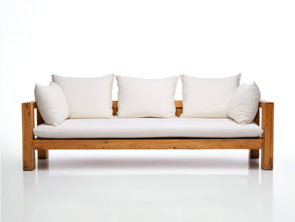 Canapé de jardin-bois-210x82x76 cm-naturel-crème-style minimaliste