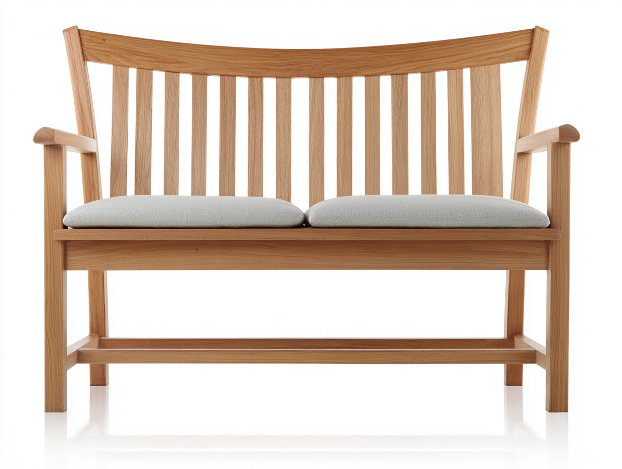 Banc de jardin-bois-148x58x90 cm-naturel-beige-style classique